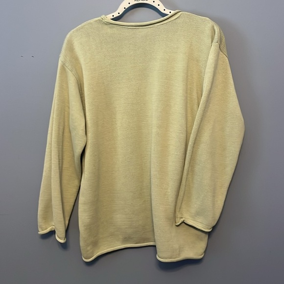 Vintage J Jill Pullover Sweater Green Crew Rolled Hem Women’s Plus size - Picture 2 of 10